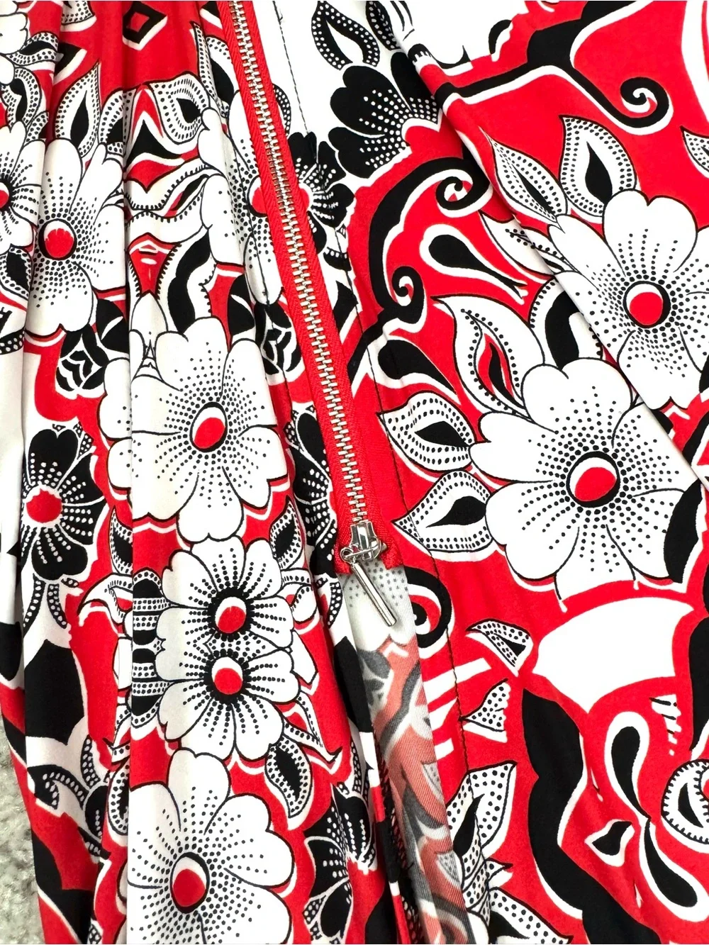 Red & Black Floral Skirt